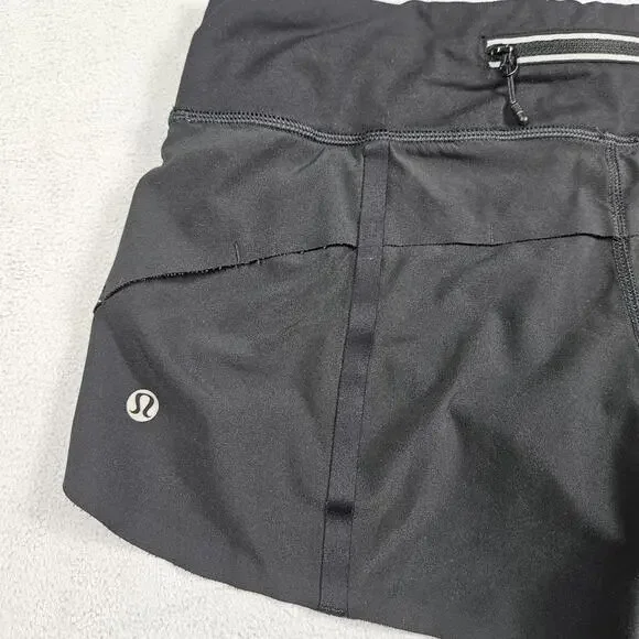 Lululemon Speed Up Shorts Womens 4 Black Athleisure Gym Performance Stretch - Picture 4 of 14